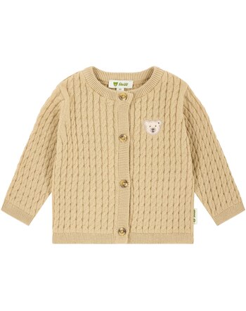 Steiff Strickjacke mit Knopfleiste aus 100% Baumwolle - Sesame
