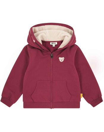 Steiff Thermo-Sweatjacke aus Baumwolle mit Kapuze- Ruby Wine