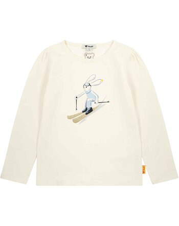 Steiff T-Shirt Langarm aus Baumwolle mit Skifahrer- Eggnog