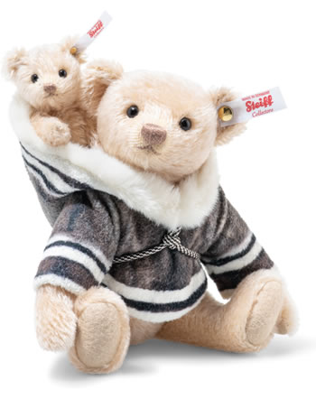 Steiff Teddybär-Mama mit Baby Mohair RMS 23 cm creme 007569