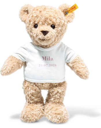 Steiff Teddybär mit personalisiertem T-Shirt 'zur Geburt' 32 cm - Beige