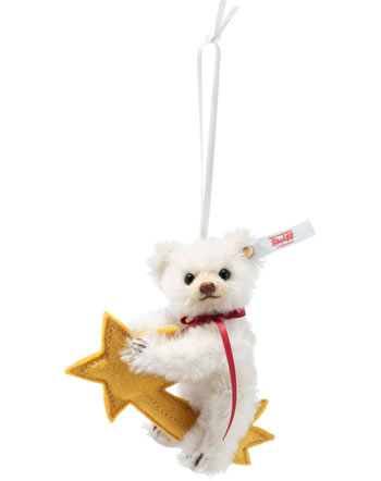 Steiff Teddybär Ornament mit Sternschnuppe 11 cm Mohair weiß 007248