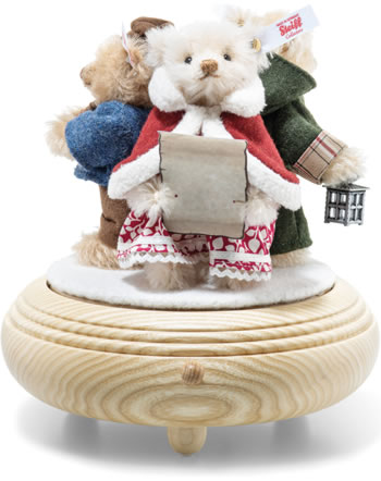 Steiff Teddybär Spieluhr Weihnachtssänger Mohair 3tlg. RMS bunt 007552