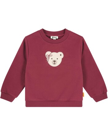 Steiff Thermo-Sweatshirt aus Baumwolle mit Bären-Applikation - Ruby Wine
