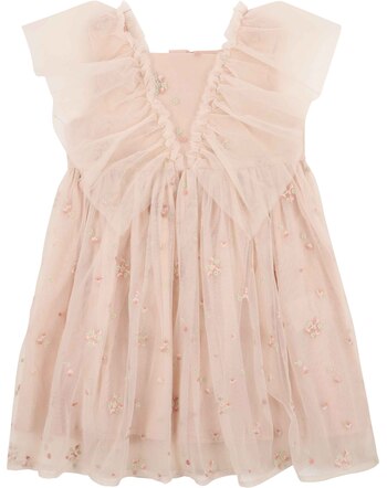 Steiff Tüll-Kleid mit Blumen-Stickereien - Pearl Blush