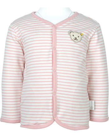 Steiff Reversible sweat jacket velour BASIC BABY WELLNESS silver pink 30020-3015 GOTS