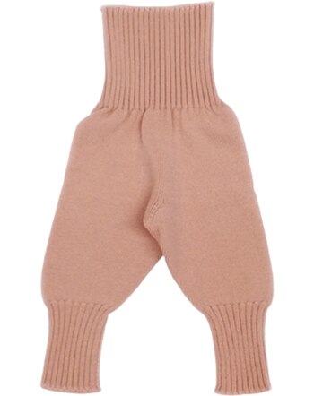 Strickgut Baby-Bundhose zum Mitwachsen aus Merinowolle - Puder