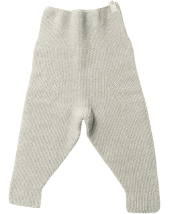 Strickgut Baby-Hose mit Reiskorn-Strickmuster aus Merinowolle - Stein