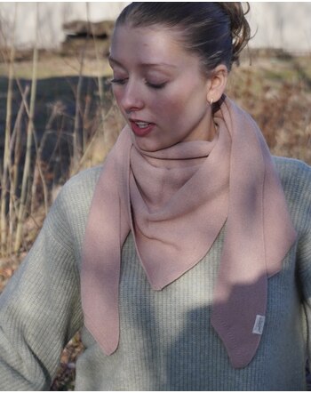 Strickgut Damen-Dreieckstuch 140 x 70 cm aus Merinowolle - Puder