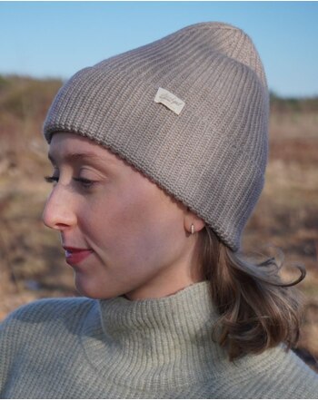 Strickgut Damen-Mütze aus Merinowolle - Beige