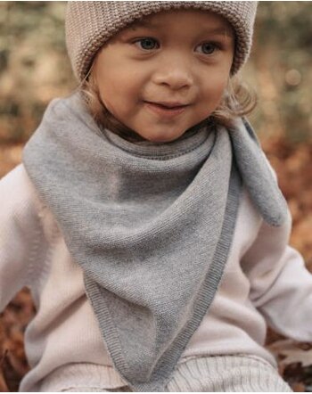 Strickgut Kinder-Dreieckstuch 80 x 40 cm aus Merinowolle - Grau
