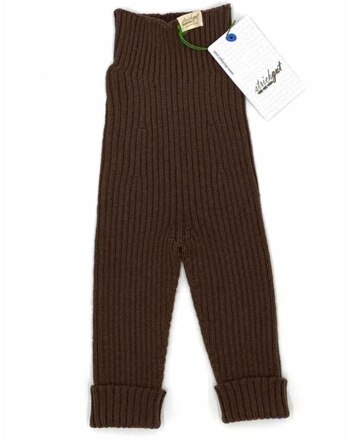 Strickgut Leggings zum Mitwachsen aus Merinowolle - Schoko