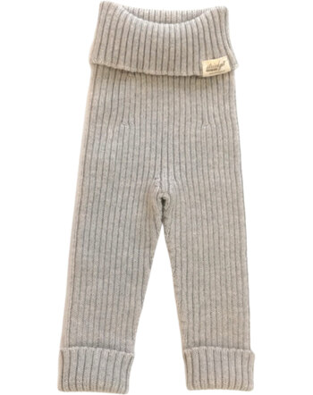 Strickgut Leggings zum Mitwachsen aus Merinowolle - Stein