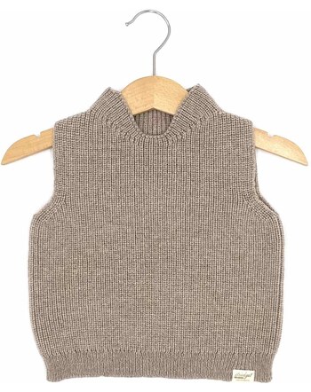 Strickgut Pullunder 1-2 J. im Perlfangstrick aus Merinowolle - Beige