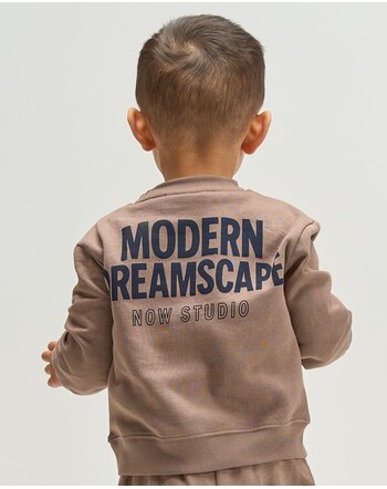 The New Sweatshirt aus 100 % Bio-Baumwolle mit Schriftzügen - Taupe Gray Tn