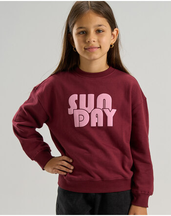 The New Sweatshirt aus 100 % Bio-Baumwolle mit Schriftzug - Burgundy Tn