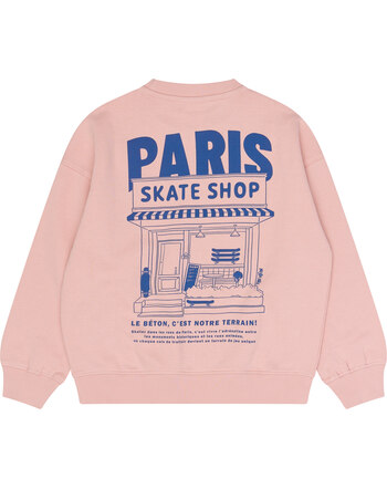 The New Sweatshirt aus 100 % Bio-Baumwolle mit Skater-Aufdruck - Silver Pink