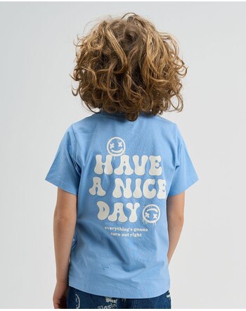 The New T-Shirt aus 100% Bio-Baumwolle mit Smiley - Forever Blue