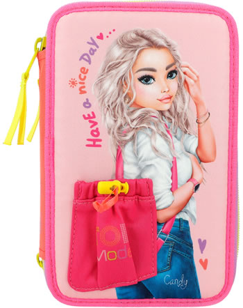 TOPModel 3-compartment Pencil case with applied front pocket 12268