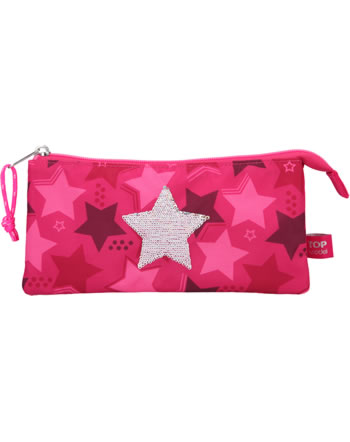 TOPModel Schlampertasche gefächert Streichpailletten Stern pink