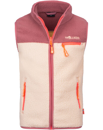 Trollkids Sherpa-Weste 'Kids Hemsedal Vest' - Frozen Berry/Sandstone