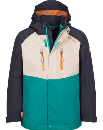 Trollkids 3in1-Allwetter-Jacke 'Kids Bryggen 3in1 Jacket' - Dark Cyan/Black