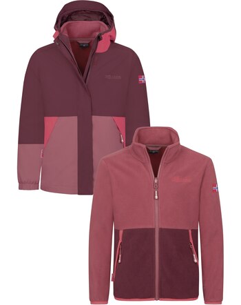 Trollkids 3in1-Jacke 'Kids Kjerag 3in1 Jacket' - Frozen Berry/Deep Ruby
