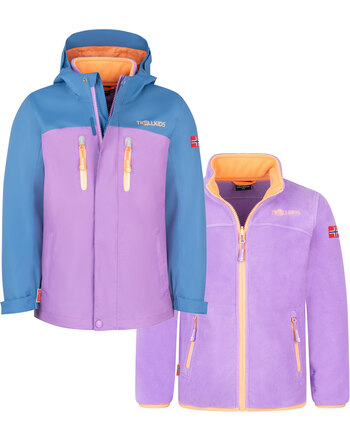 Trollkids Allwetter-Jacke 3in1 'Bryggen' - Cornflower/Violet Sorbet
