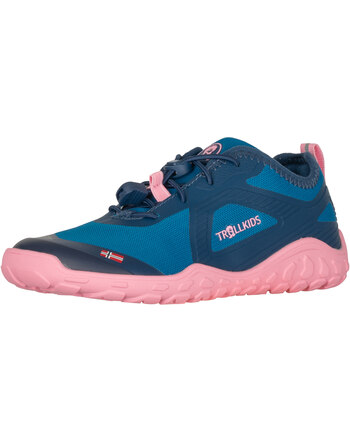 Trollkids Barfuß-Wanderschuh 'Skanden Barefoot Hiker' - Madeira Blue/Peony Rose