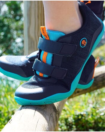 Trollkids Barfußschuhe 'Eikefjord Barefoot Hiker' mit Klettverschluss - Lake Blue/ Mystic Blue