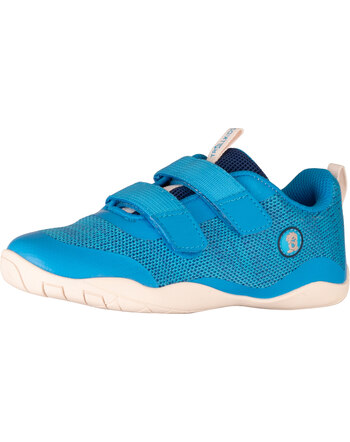 Trollkids Barfußschuhe 'Eikefjord Barefoot Hiker' mit Klettverschluss - Pool Blue/Dark Indigo