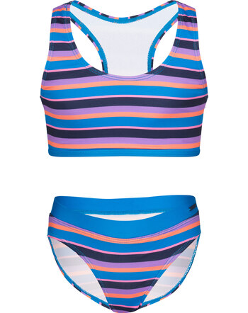 Trollkids Bikini 'Kvalvika' in buntem Streifen-Design - Dynamic Blue/Candy Pink