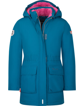 Trollkids Daunenjacke mit Kapuze GIRLS ALESUND COAT - Madeira Blue/Bright Berry