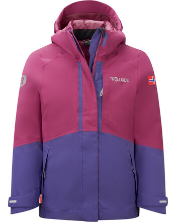 Trollkids Doppeljacke GIRLS SKANDEN 3 in 1 JACKET - Bright Berry/Dark Purple/Light Magenta