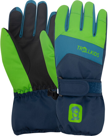 Trollkids Fingerhandschuhe 'Kids Rauland Glove' mit Touchscreen-Funktion - Mystic Blue/Fresh Green/Dark Marine