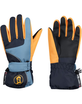 Trollkids Gloves KIDS TROLL GLOVE black/steel blue/mango