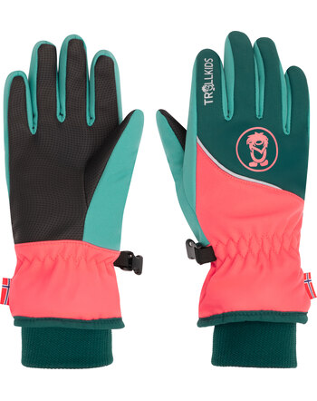 Trollkids Fingerhandschuhe 'Kids Trolltunga Glove' - Midnight Petrol/Coral Pink/Dusty Teal
