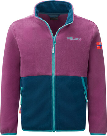 Trollkids Fleece-Jacke 'Kids Storfjord' - Bright Berry/Madeira Blue/Lagoon Blue
