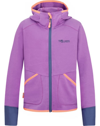 Trollkids Fleece Jacket GIRLS SALTFJORD pink/papaya/violet blue