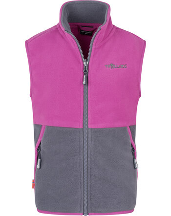 Trollkids Fleece-Weste mit Zip-In-Funktion 'Kjerag' - Fresh Berry/Graphite
