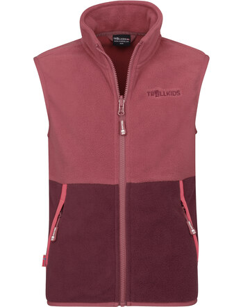 Trollkids Fleece-Weste mit Zip-In-Funktion 'Kids Kjerag Vest' - Frozen Berry/Deep Ruby