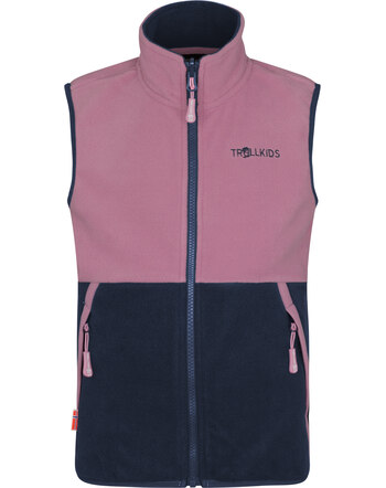 Trollkids Fleece-Weste mit Zip-In-Funktion 'Kjerag' - Mauve/Navy