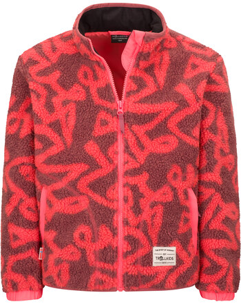Trollkids Fleecejacke 'Kids Lyngdal Jacket' mit Muster - Pink Salmon/Frozen Berry