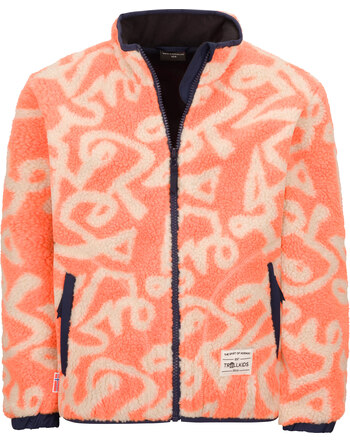Trollkids Fleecejacke 'Kids Lyngdal Jacket' mit Muster - Vivid Orange/Cashew