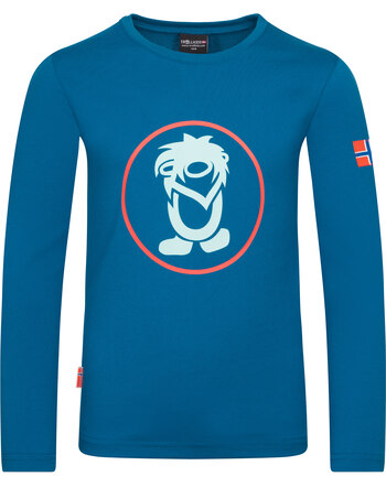 Trollkids Funktions-Langarmshirt 'Kids Longsleeve' Mit LSF 30+ - Summernight Blue/Red Clay