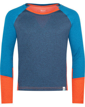Trollkids Funktions-Langarmshirt 'Seiland' mit UPF 30+ - Mystic Blue/Summernight Blue/Red Clay