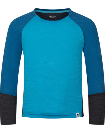 Trollkids Funktions-Langarmshirt 'Seiland' mit UPF 30+ - Pool Blue/Alpine Blue/Black