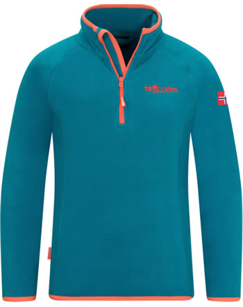 Trollkids Halz-Zip Fleece-Sweater KIDS NORDLAND blue/glow orange