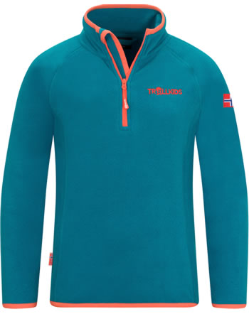 Trollkids Half-Zip Fleece-Pullover KIDS NORDLAND blue/glow orange