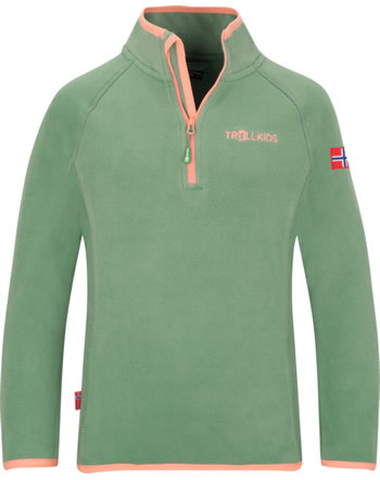 Trollkids Halz-Zip Fleece-Sweater KIDS NORDLAND leaf green/dahlia